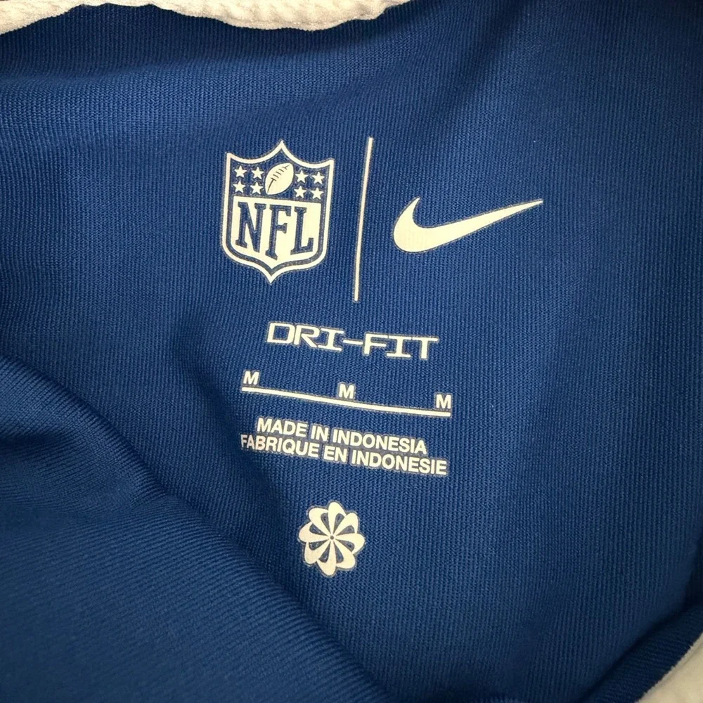 Nike Indianapolis Colts Dri-FIT Polo Shirt Mens‎ Medium Blue White Striped NFL